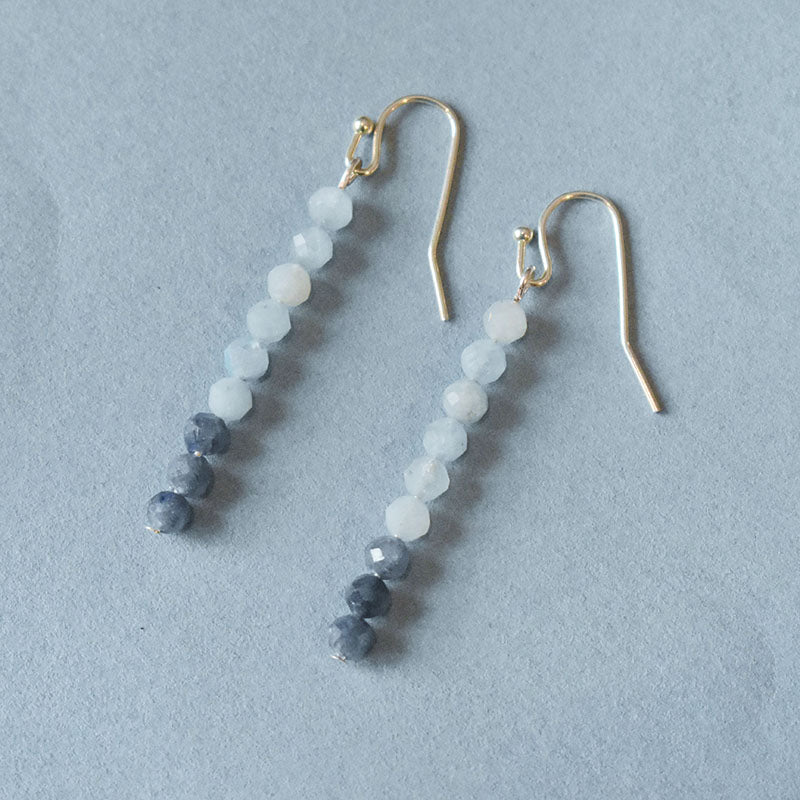 Aquamarine & Sapphire Earrings - Teton Collection