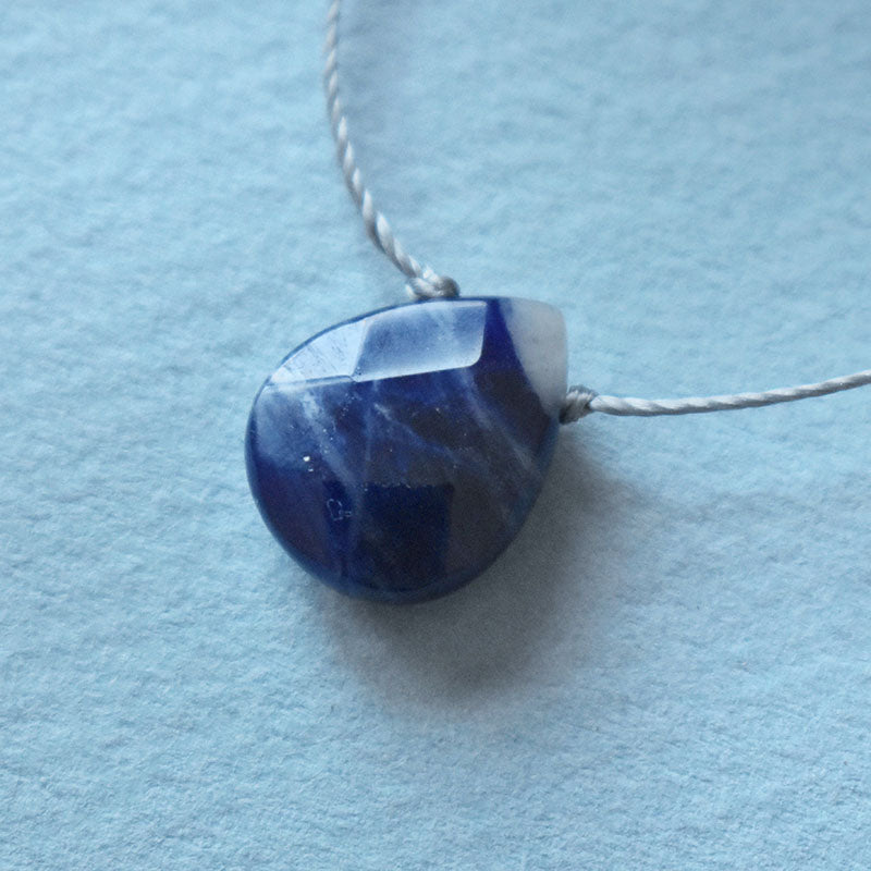 Sodalite & Gray Cord Necklace