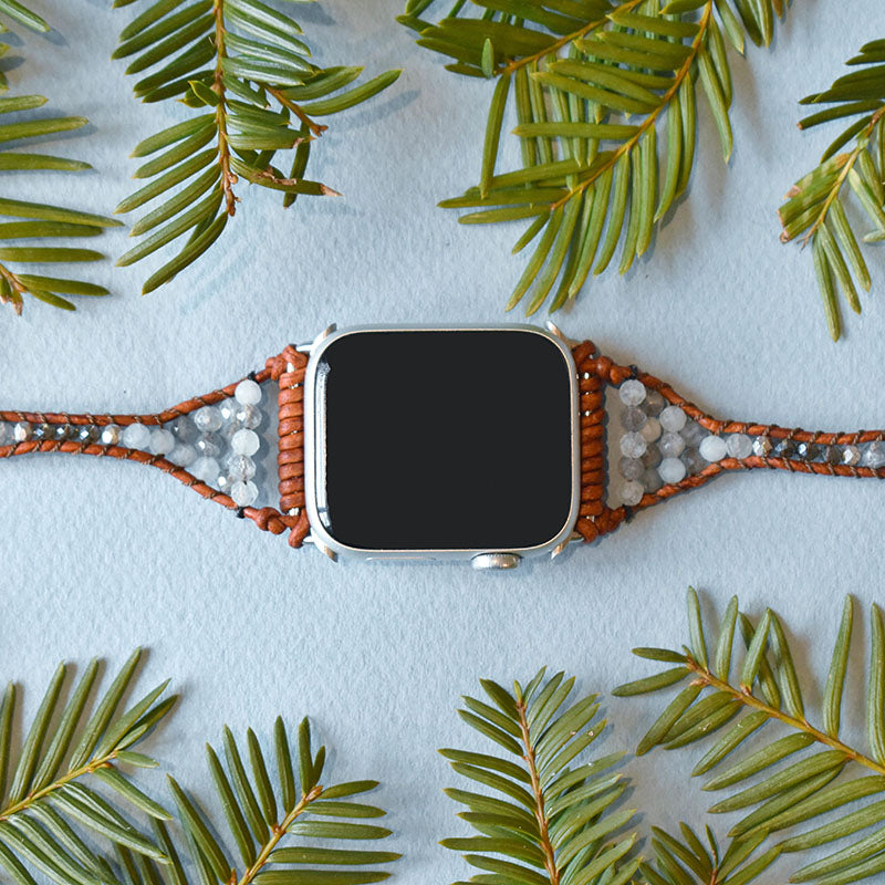 Stone - Silver Apple Watch Wrap