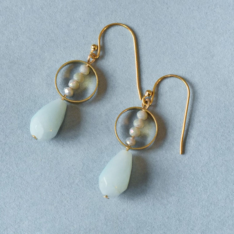 Amazonite & Pewter Earrings