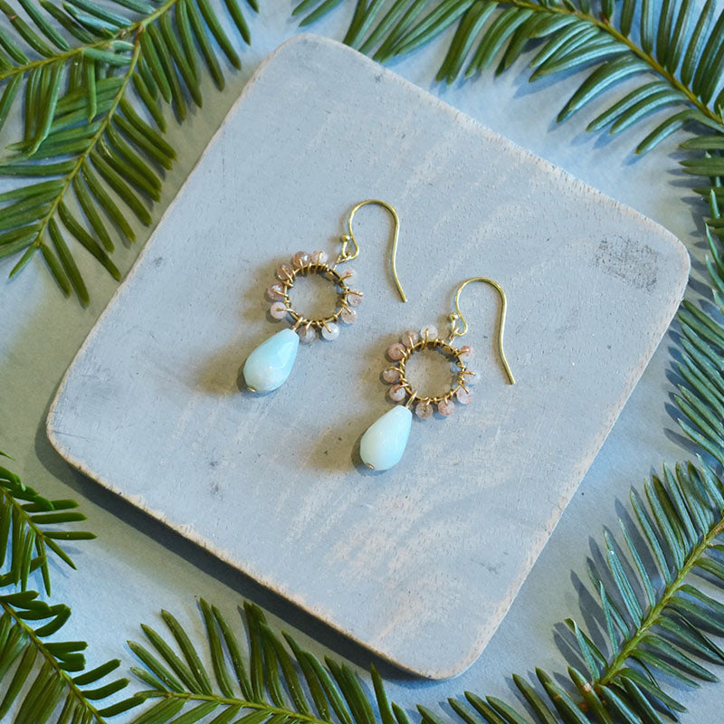 Amazonite & Sunstone Earrings