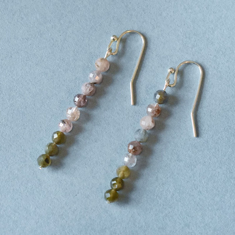 Pink Tourmaline & Labradorite Earrings