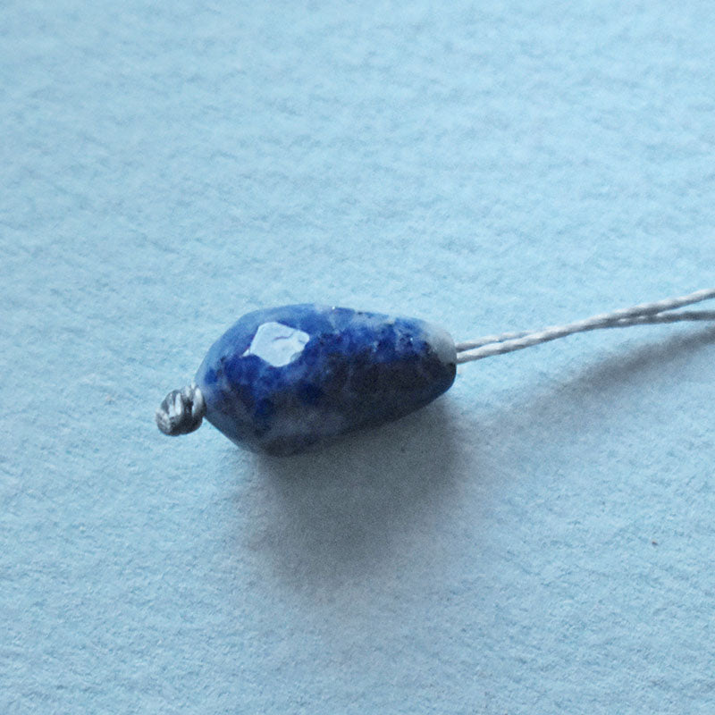 Sodalite Drop & Gray Cord Necklace