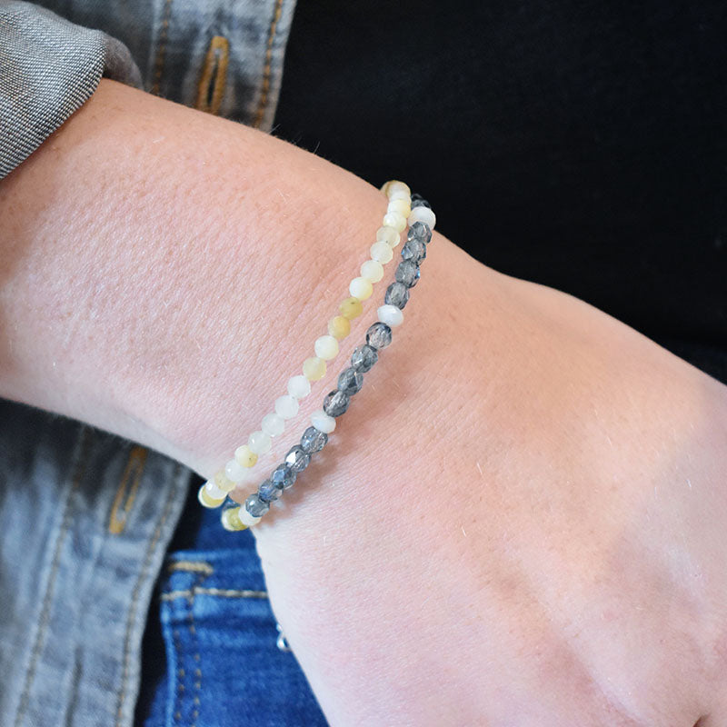 Yellow Opal Silver Bracelet