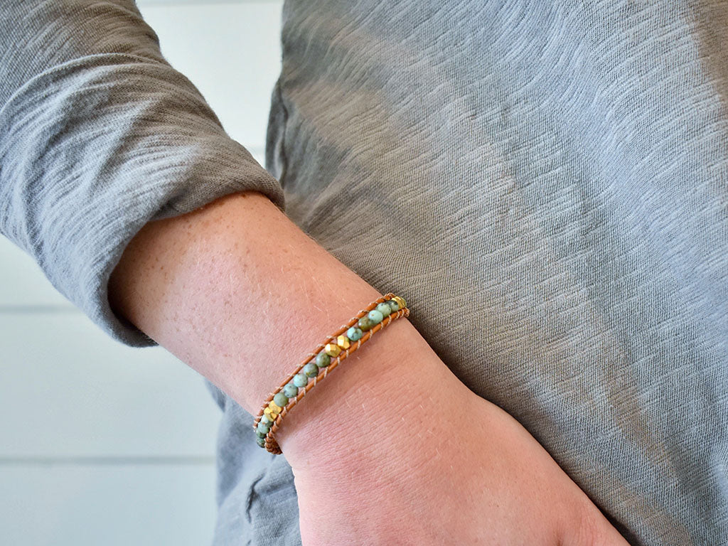 African Turquoise & Gold - 1 Wrap