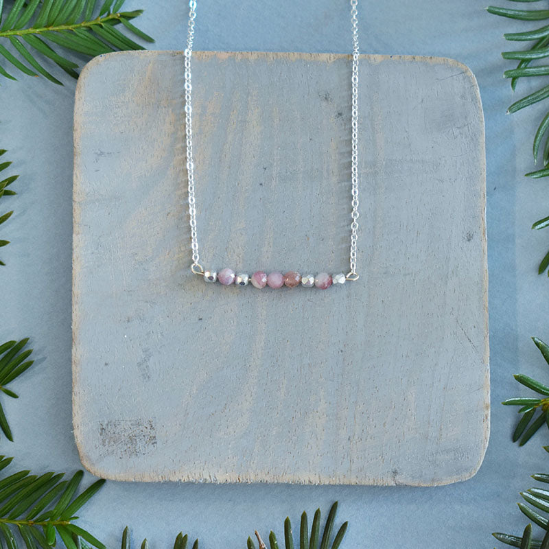 Pink Tourmaline & Silver Necklace