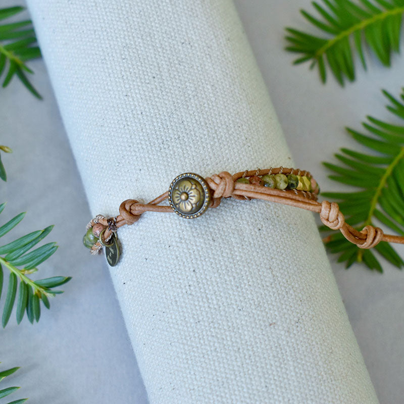 Unakite & Gold - 1 Wrap