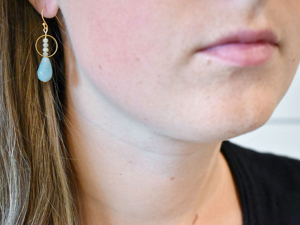 Amazonite & Pewter Earrings