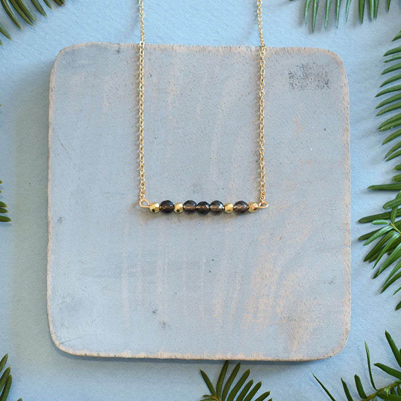 Smoky Quartz & Gold Necklace