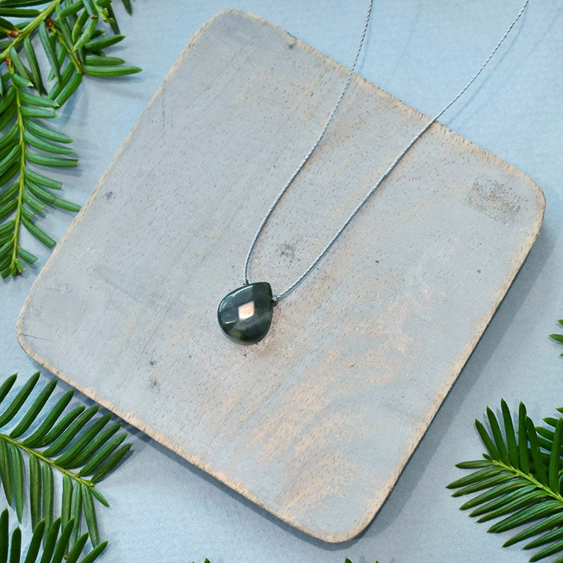 Fancy Jasper & Gray Cord Necklace