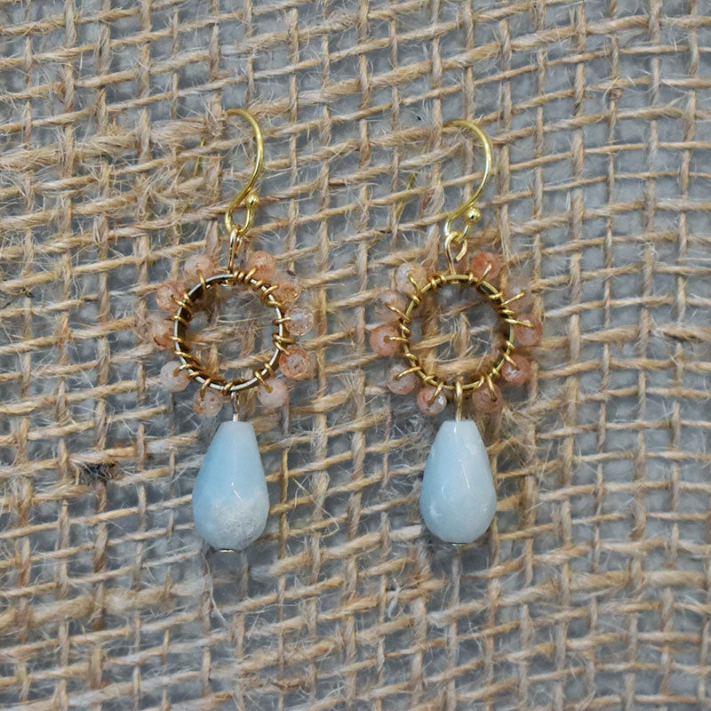 Amazonite & Sunstone Earrings