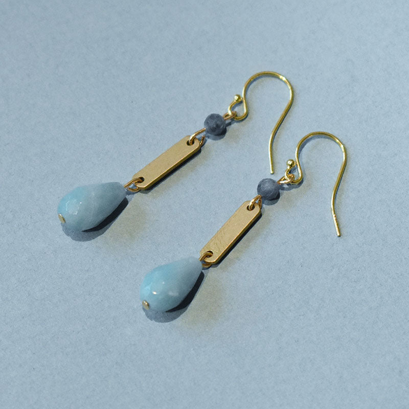 Amazonite & Sapphire Earrings