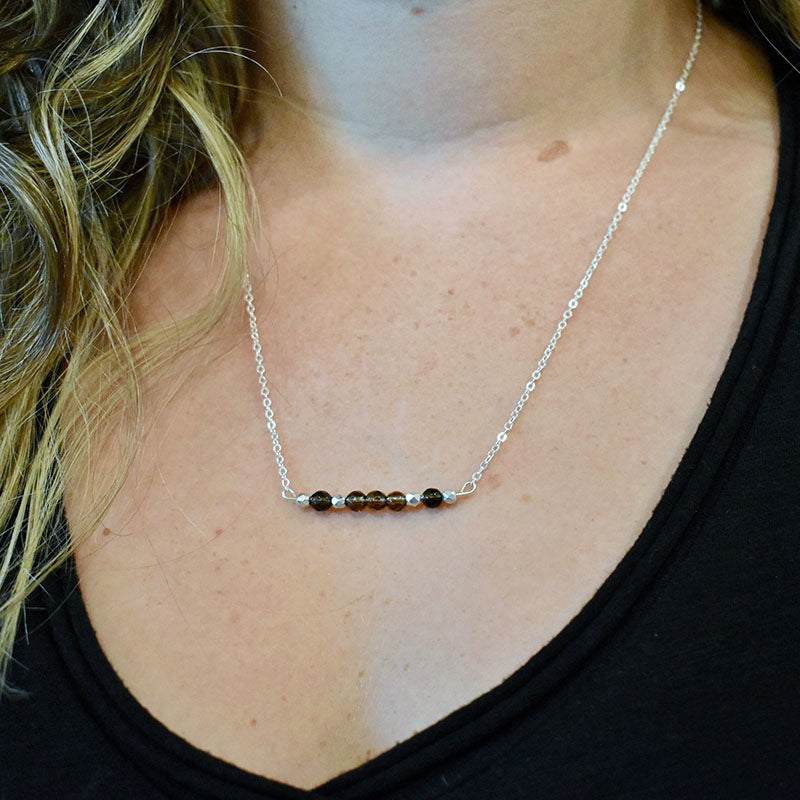 Smoky Quartz & Silver Necklace