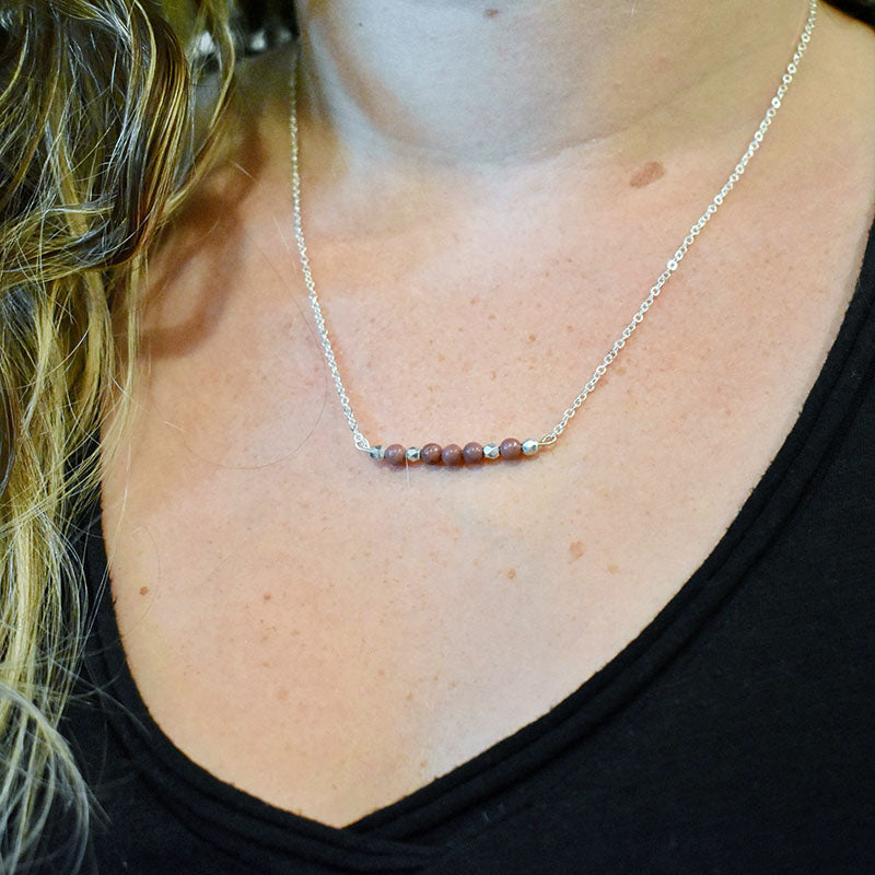 Rhodonite & Silver Necklace