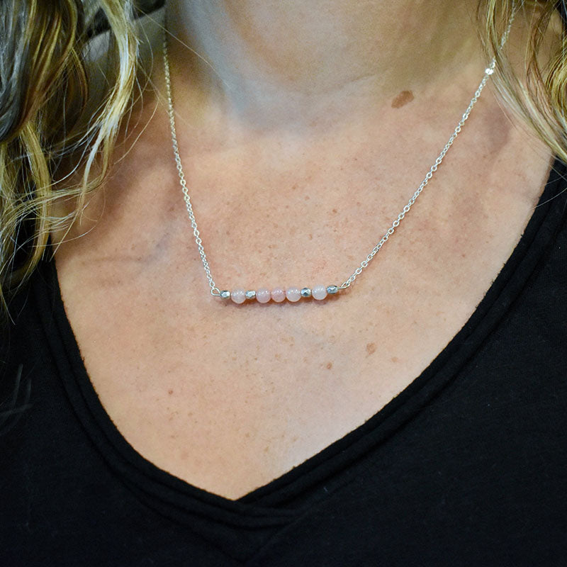 Rose Quartz & Silver Necklace