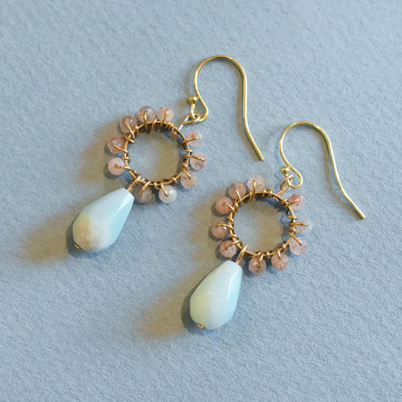 Amazonite & Sunstone Earrings