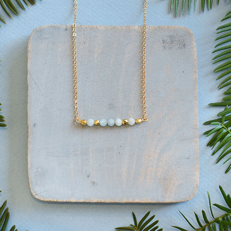 Aquamarine & Gold Necklace