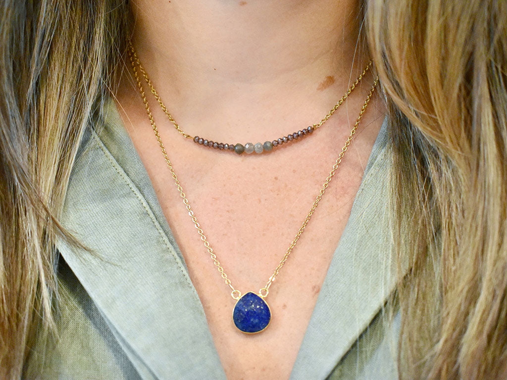 Lapis & Labradorite Tiered Necklace