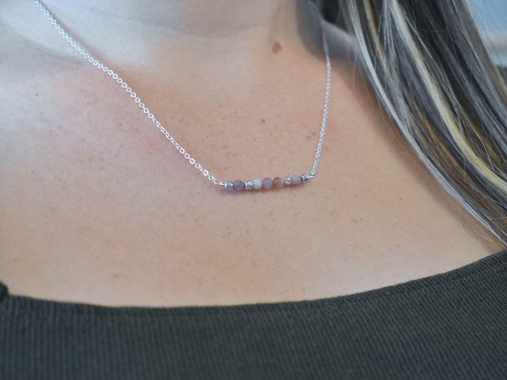 Pink Tourmaline & Silver Necklace