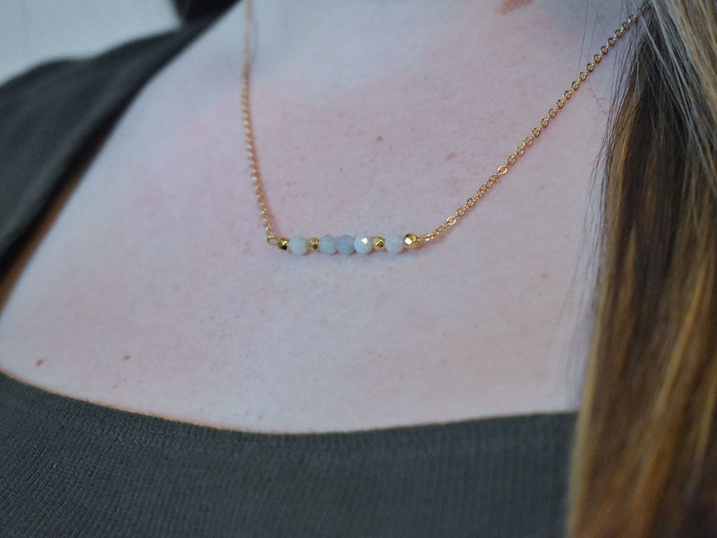 Aquamarine & Gold Necklace