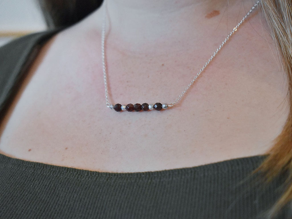 Garnet & Silver Necklace